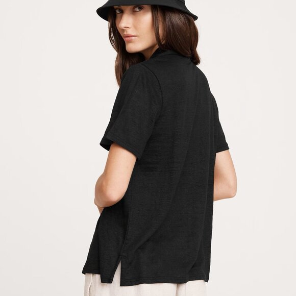 NWT Banana Republic White 100% European Linen Knit Relaxed Resort Shirt S - Picture 5 of 6